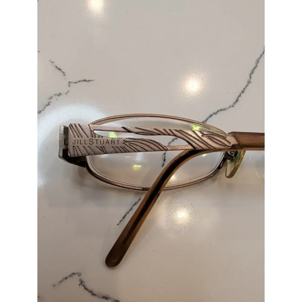 Jill Stuart Women’s Eyeglasses Frame Gold Metal Oval Braided Wire Temple Rx-Able